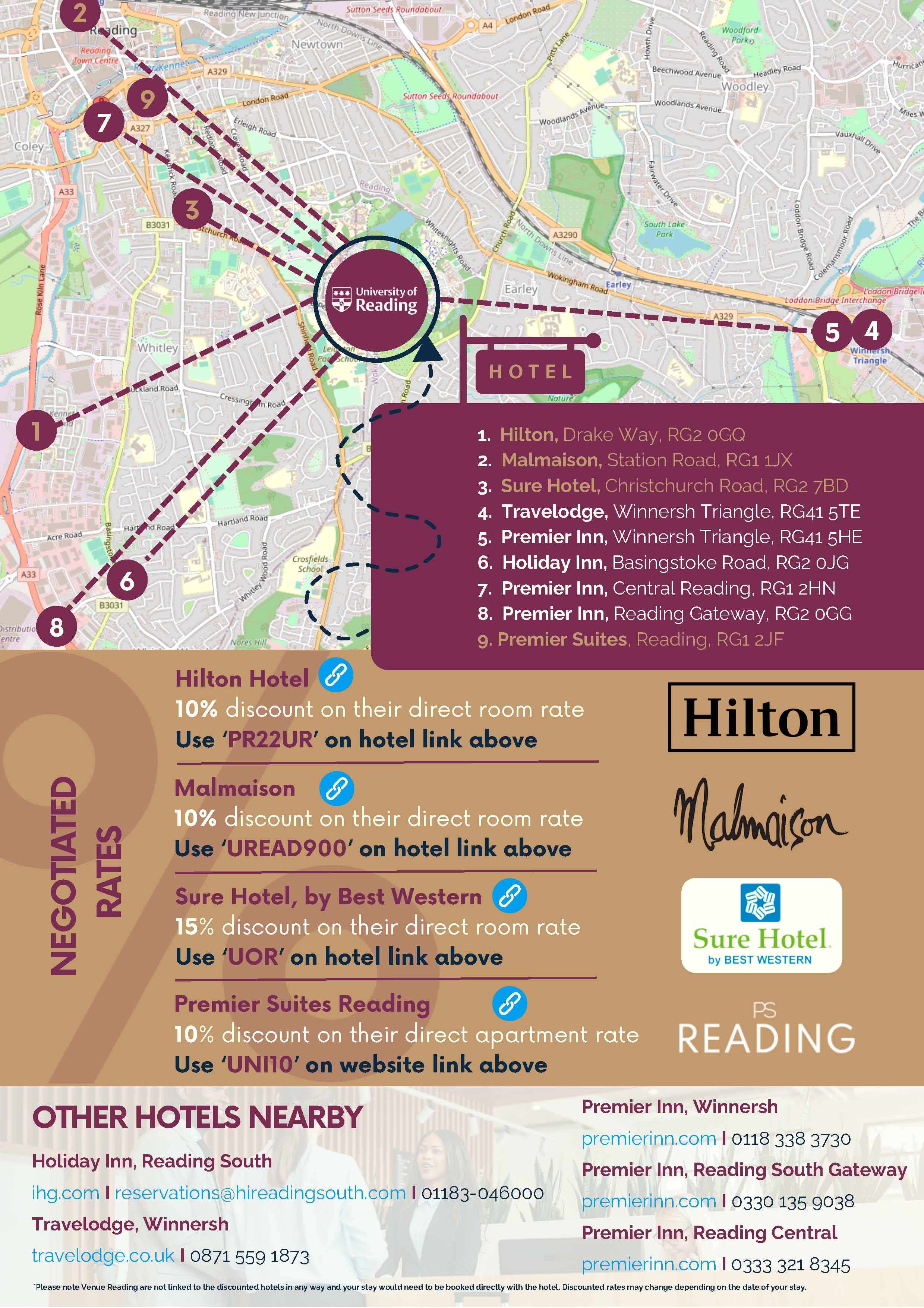 Map of campus and hotels